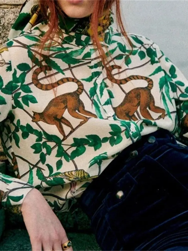 Women Animal Natural Scent Jungle Print Shirt Spring 2023 Ladies Long Sleeve Casual All-Match Blouse and Tops
Women Animal Natural Scent Jungle Print Shirt Spring 2023 Ladies Long Sleeve Casual All-Match Blouse and Tops