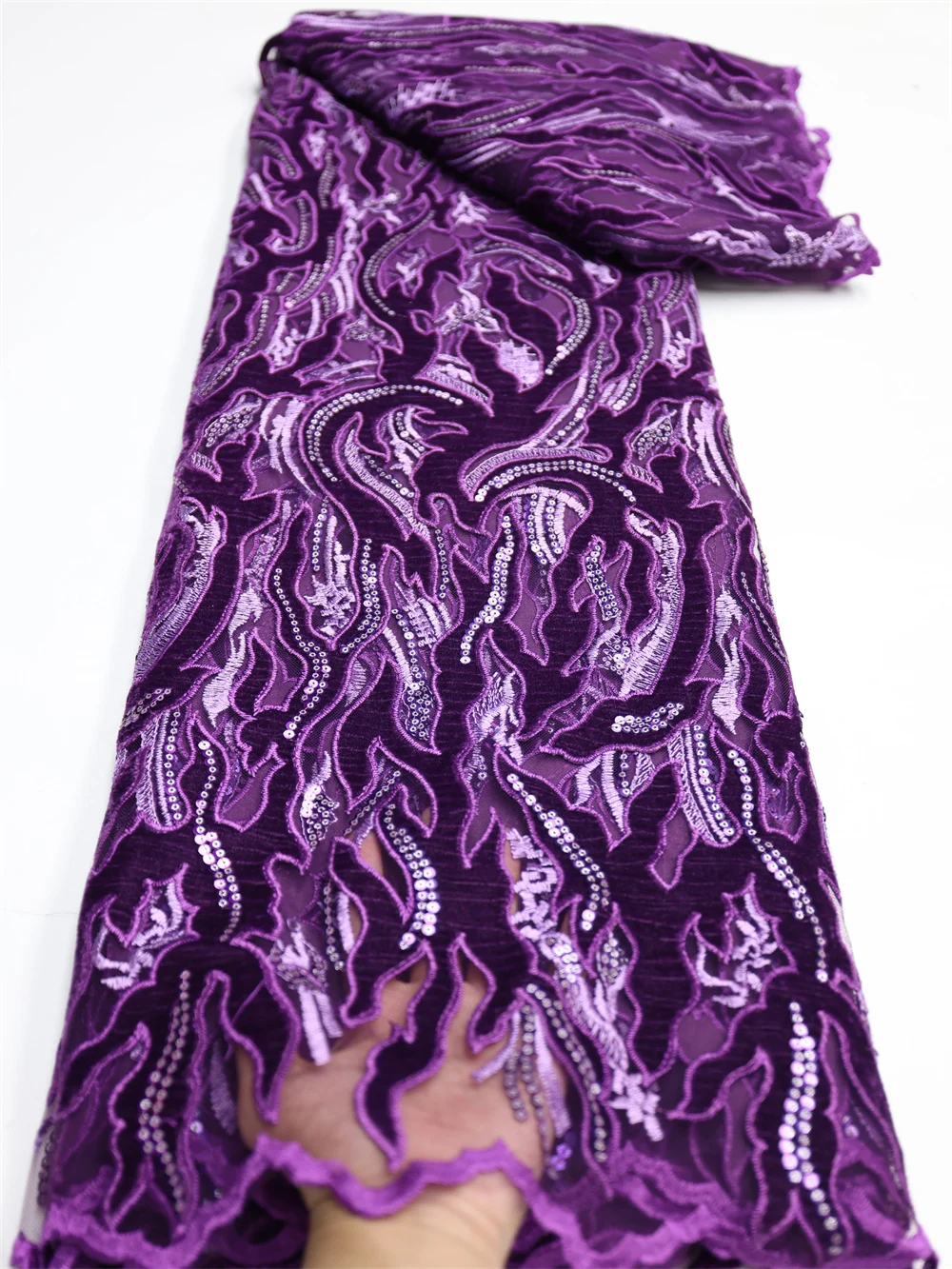 NI.AI African Velvet Sequins Lace Fabric Purple Nigerian Tulle Lace Fabric High Quality Sequined Velvet Mesh For Wedding LY1470
NI.AI African Velvet Sequins Lace Fabric Purple Nigerian Tulle Lace Fabric High Quality Sequined Velvet Mesh For Wedding LY1470