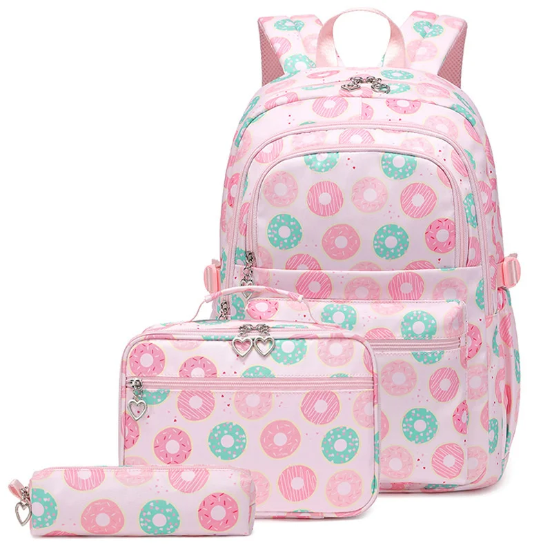 

3 Pcs/Set School Bags for Teenage Girls Waterproof Children Backpack Schoolbag With Pencil Case Lunchbox 2023 Printed Note Bag
