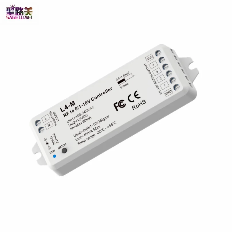 100-240VAC OR 12VDC 4 Channel 0-10V Signal Dimmer 2.4G RF Controller For SMD5050 2835 3528 5730 4CH Single Color LED strip tape
100-240VAC OR 12VDC 4 Channel 0-10V Signal Dimmer 2.4G RF Controller For SMD5050 2835 3528 5730 4CH Single Color LED strip tape