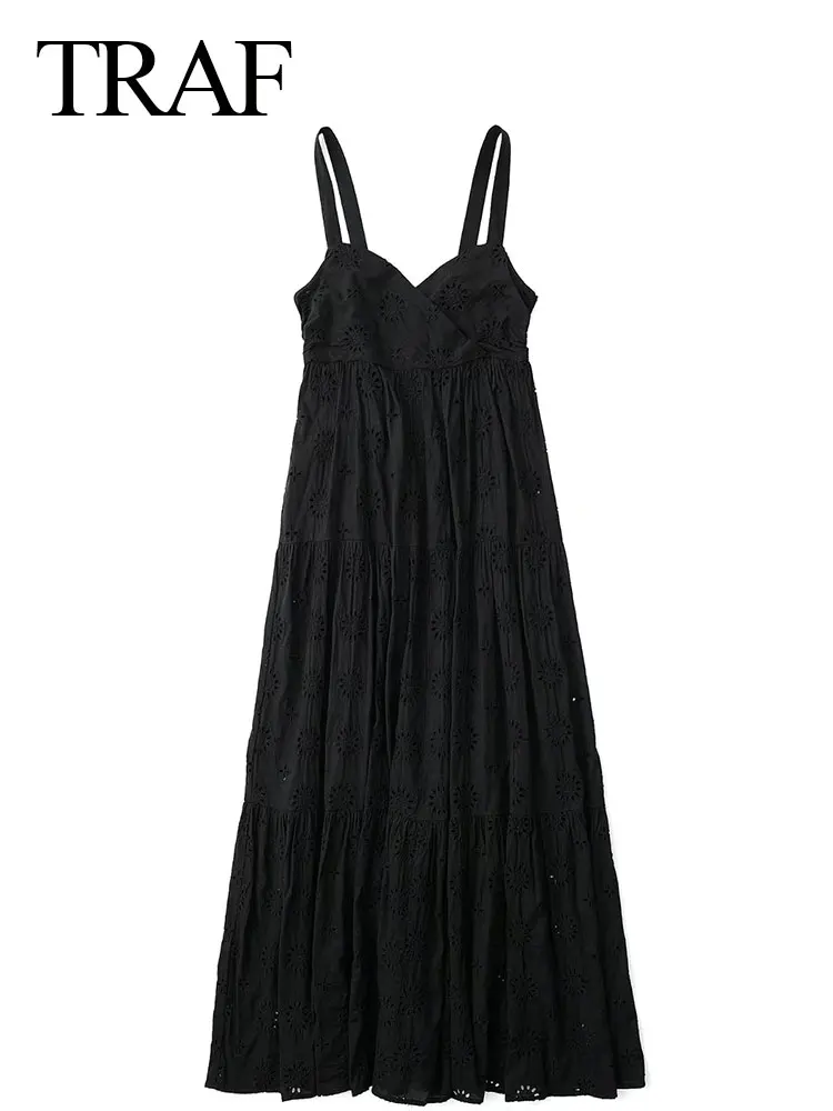 TRAF 2022 Fashion Elegant Dress Tube Top Sling Sleeveless Backless Elastic Slim Sexy Hollow Flower Pleated Long Dress Women
TRAF 2022 Fashion Elegant Dress Tube Top Sling Sleeveless Backless Elastic Slim Sexy Hollow Flower Pleated Long Dress Women