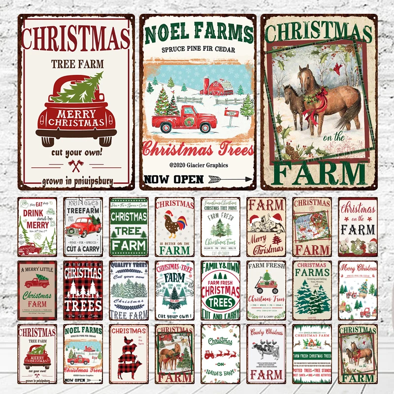 Christmas On The Farm Metal Poster Vintage Tin Sign Decor Wall Plate for Farm Garden Man Cave Iron Painting Christmas Gift
Christmas On The Farm Metal Poster Vintage Tin Sign Decor Wall Plate for Farm Garden Man Cave Iron Painting Christmas Gift