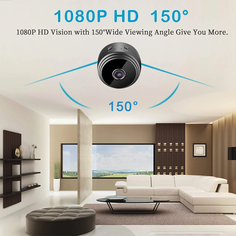 A9 Mini Camera Smart Home Security Camera 1080P Indoor Wireless Surveillance Camera Nigh Vision Motion Detection Monitor System
A9 Mini Camera Smart Home Security Camera 1080P Indoor Wireless Surveillance Camera Nigh Vision Motion Detection Monitor System