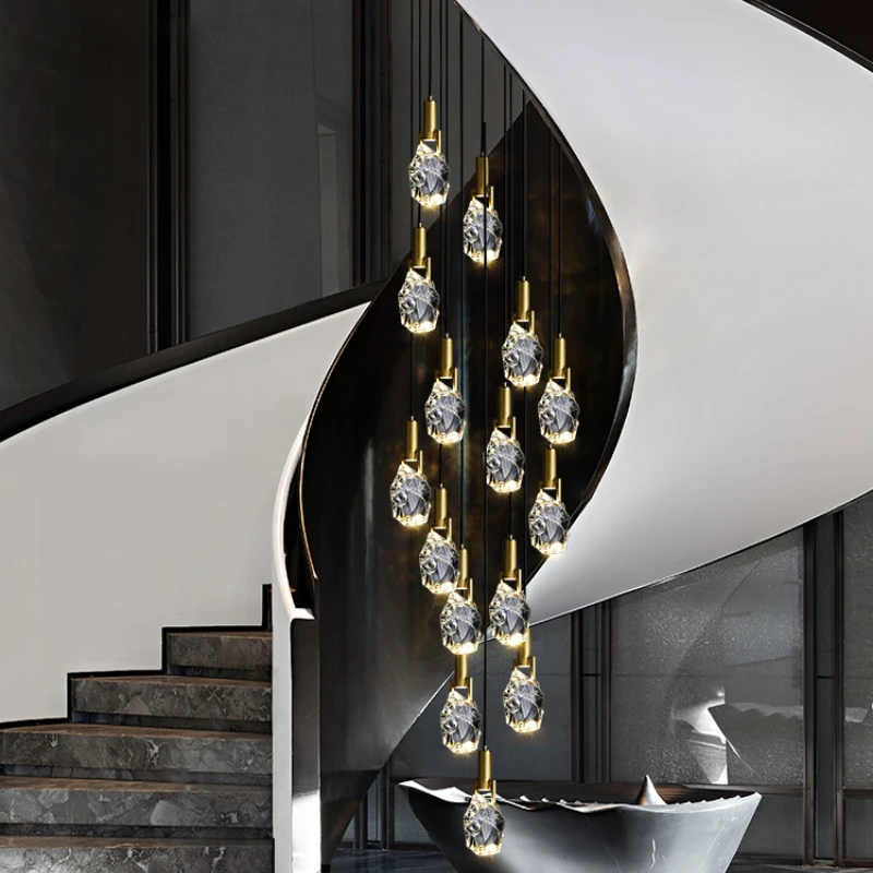 New Modern Staircase Chandelier lighting Crystal Long Chandelier Villa Hollow Living Room Penthouse Ceiling Light Dining Lamp
New Modern Staircase Chandelier lighting Crystal Long Chandelier Villa Hollow Living Room Penthouse Ceiling Light Dining Lamp