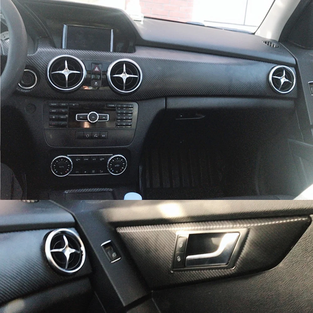 

Для Mercedes Benz GLK GX204 внутренняя Центральная панель управления дверная ручка 5D наклейки из углеродного волокна Переводные картинки аксессуары для стайлинга автомобиля
