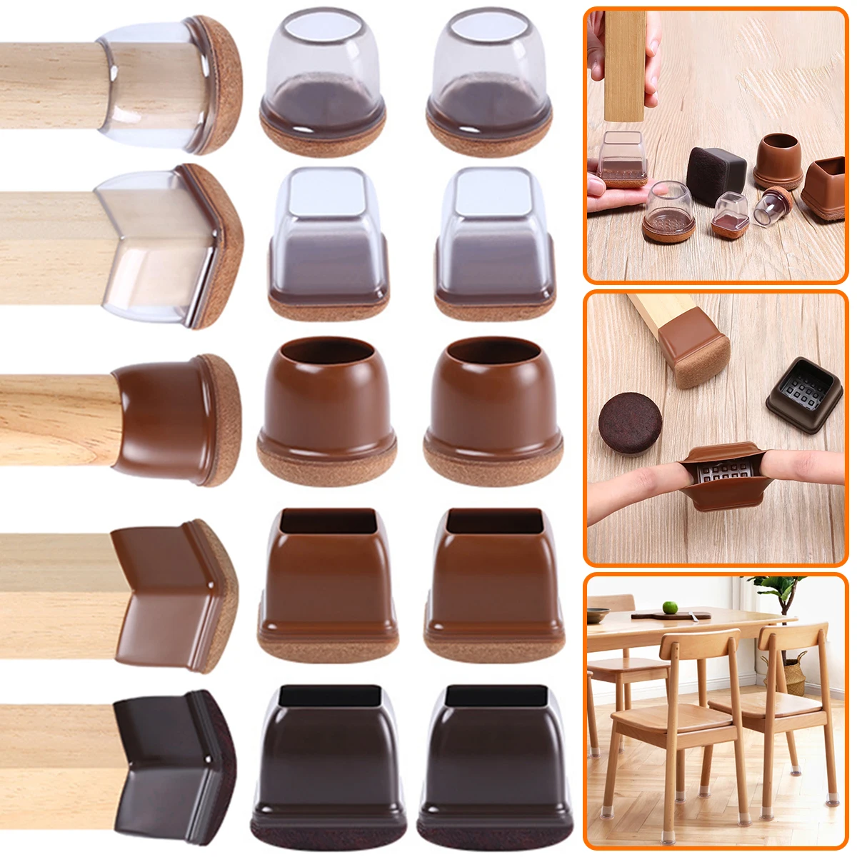 8Pcs Silicone Chair Leg Protector Cover with Felt Non-Slip Furniture Pad Feet Caps No Scratches Reduce Noice Floors Protector
8Pcs Silicone Chair Leg Protector Cover with Felt Non-Slip Furniture Pad Feet Caps No Scratches Reduce Noice Floors Protector