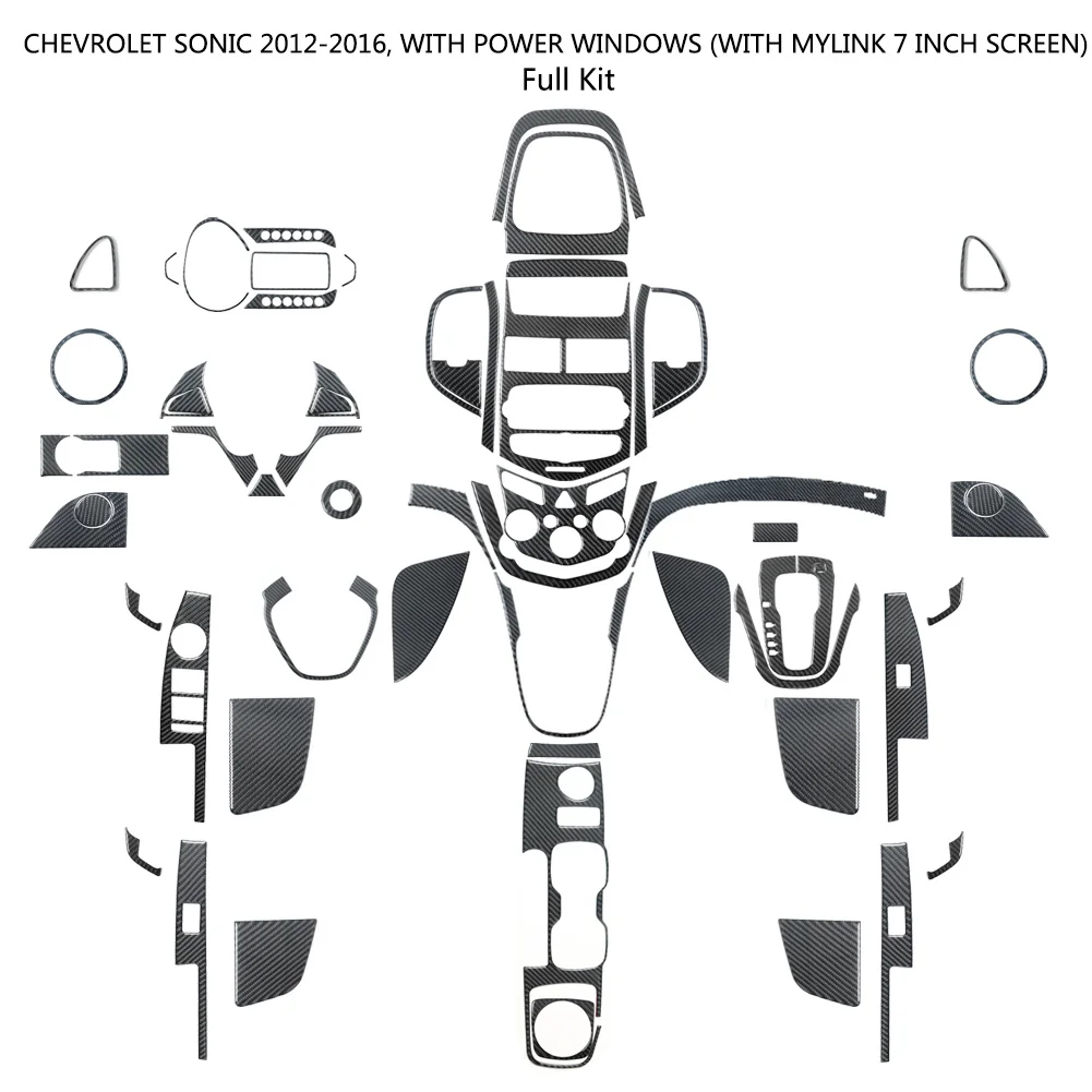 

Автомобильные наклейки из углеродного волокна для CHEVROLET SONIC 2012-2016 с Power Windows (без экрана MYLINK 7 дюймов)