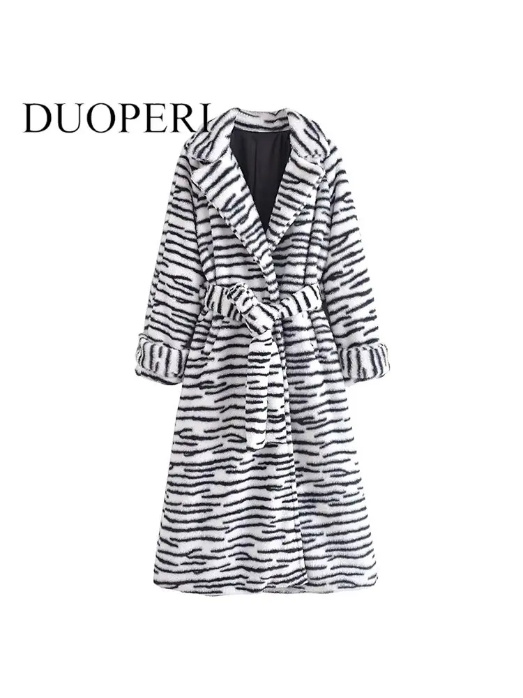 DUOPERI Women Fashion Striped Coat With Pockets Vintage Notched Neck Side Pockets Long Sleeves Female Chic Outwear
DUOPERI Women Fashion Striped Coat With Pockets Vintage Notched Neck Side Pockets Long Sleeves Female Chic Outwear