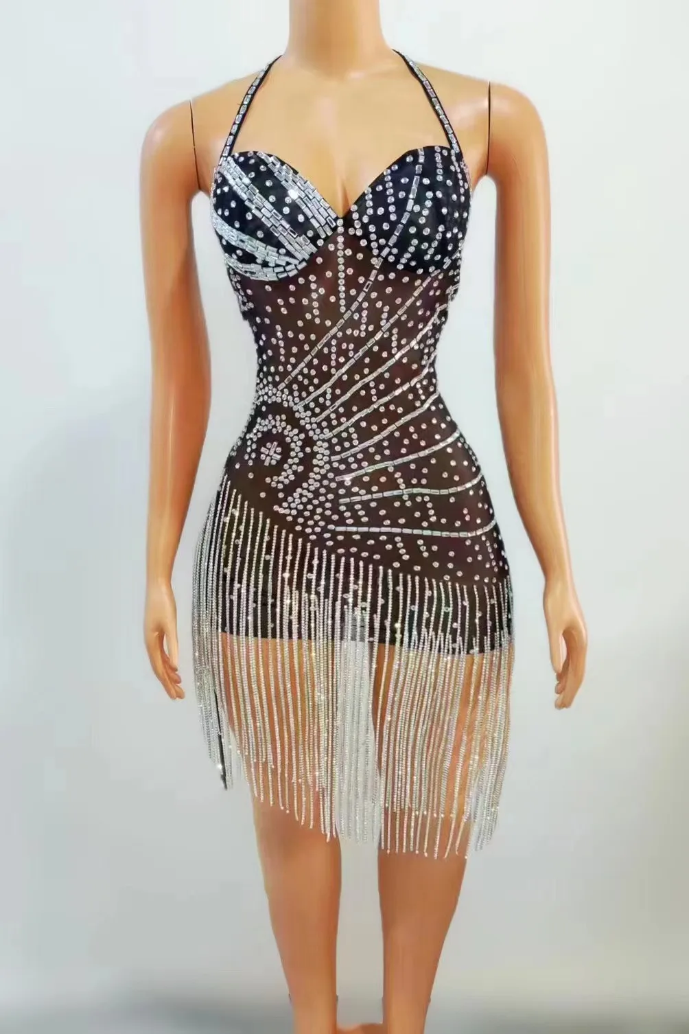 EuropeanAndAmericanSexyGauzeHotDiamondSlingTasselNeckTightDress nightclubbarhostperformance anceclothes
EuropeanAndAmericanSexyGauzeHotDiamondSlingTasselNeckTightDress nightclubbarhostperformance anceclothes