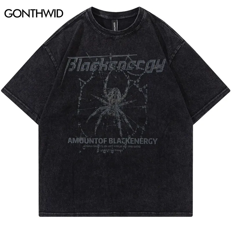 Vintage Punk T-Shirt Men Streetwear Hip Hop Spider Graphic Print Gothic Washed Tee Shirts 2023 Harajuku Fashion Loose Tshirt Top
Vintage Punk T-Shirt Men Streetwear Hip Hop Spider Graphic Print Gothic Washed Tee Shirts 2023 Harajuku Fashion Loose Tshirt Top