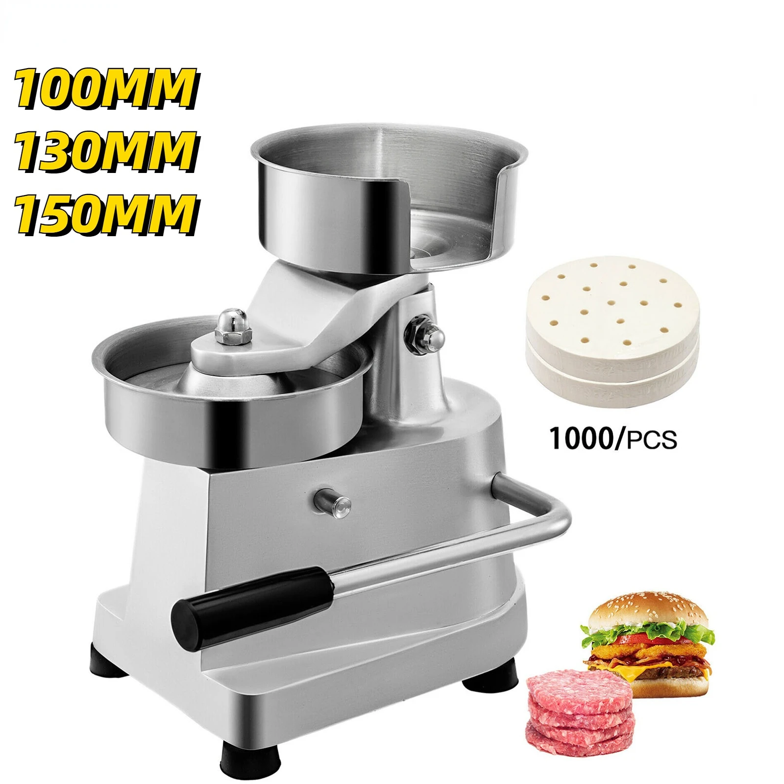 Cast iron hamburger press for kitchen, round meat molding machine, commercial, 100-150mm, for making burgers at home
Cast iron hamburger press for kitchen, round meat molding machine, commercial, 100-150mm, for making burgers at home