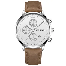 Fashion Geneva Men Date Alloy Case Synthetic Leather Analog Quartz Sport Watch Male Clock Top Brand Luxury Relogio Masculino