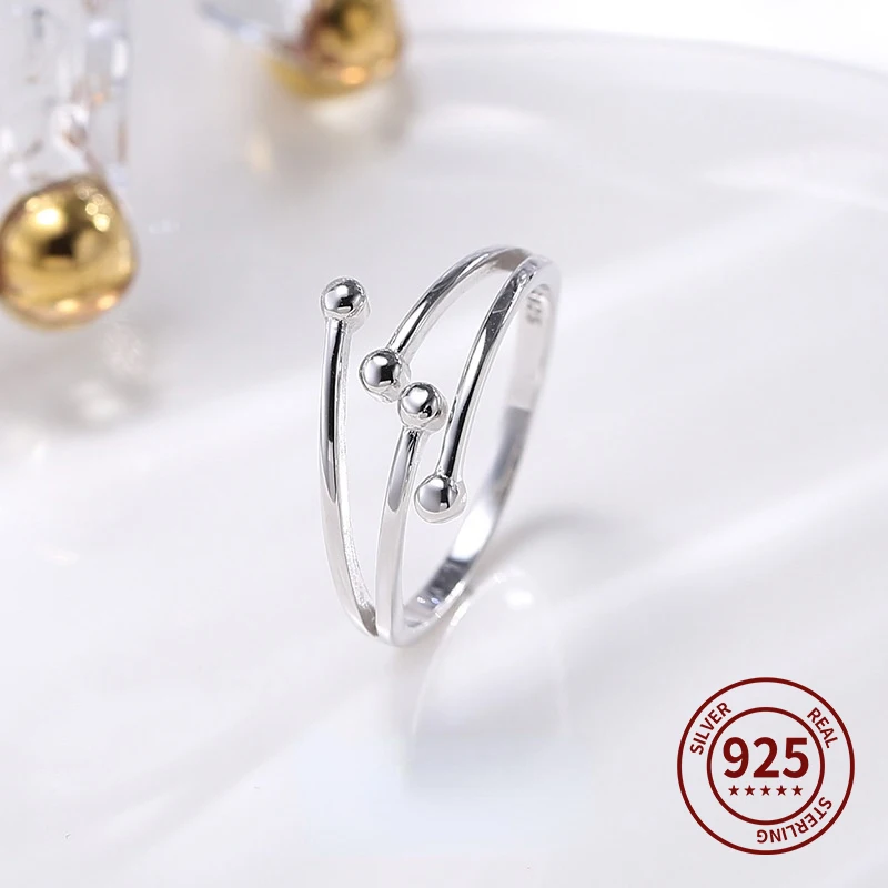 

S925 Sterling Silver Rings Women's Jewelry Line Meteor Shower Open Rings Women's Jewelry Engagement Wedding Jewelry Party Gifts