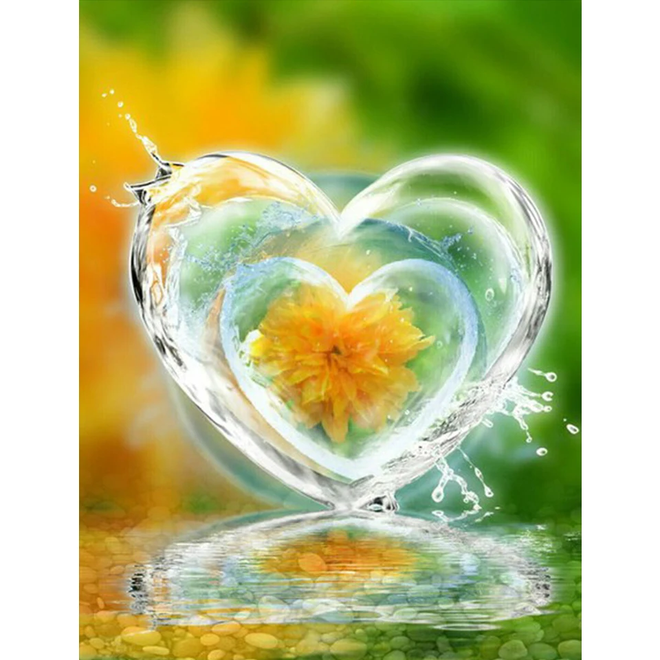 DIY 5D Diamond Painting Water Heart Shap Flower Cross Stitch Kit Full Drill Embroidery Mosaic Art Picture of Rhinestones Decor
DIY 5D Diamond Painting Water Heart Shap Flower Cross Stitch Kit Full Drill Embroidery Mosaic Art Picture of Rhinestones Decor