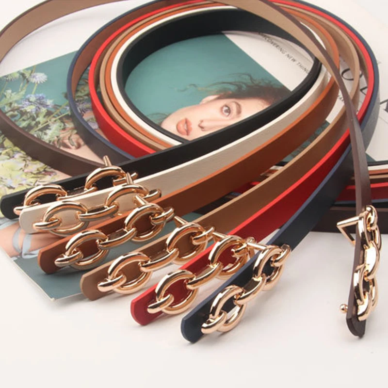 Ladies PU Leather Dress Belts Skinny Thin Women Waist Belts Solid Color Simple All-match Skinny Alloy Buckle Decorative Belt
Ladies PU Leather Dress Belts Skinny Thin Women Waist Belts Solid Color Simple All-match Skinny Alloy Buckle Decorative Belt