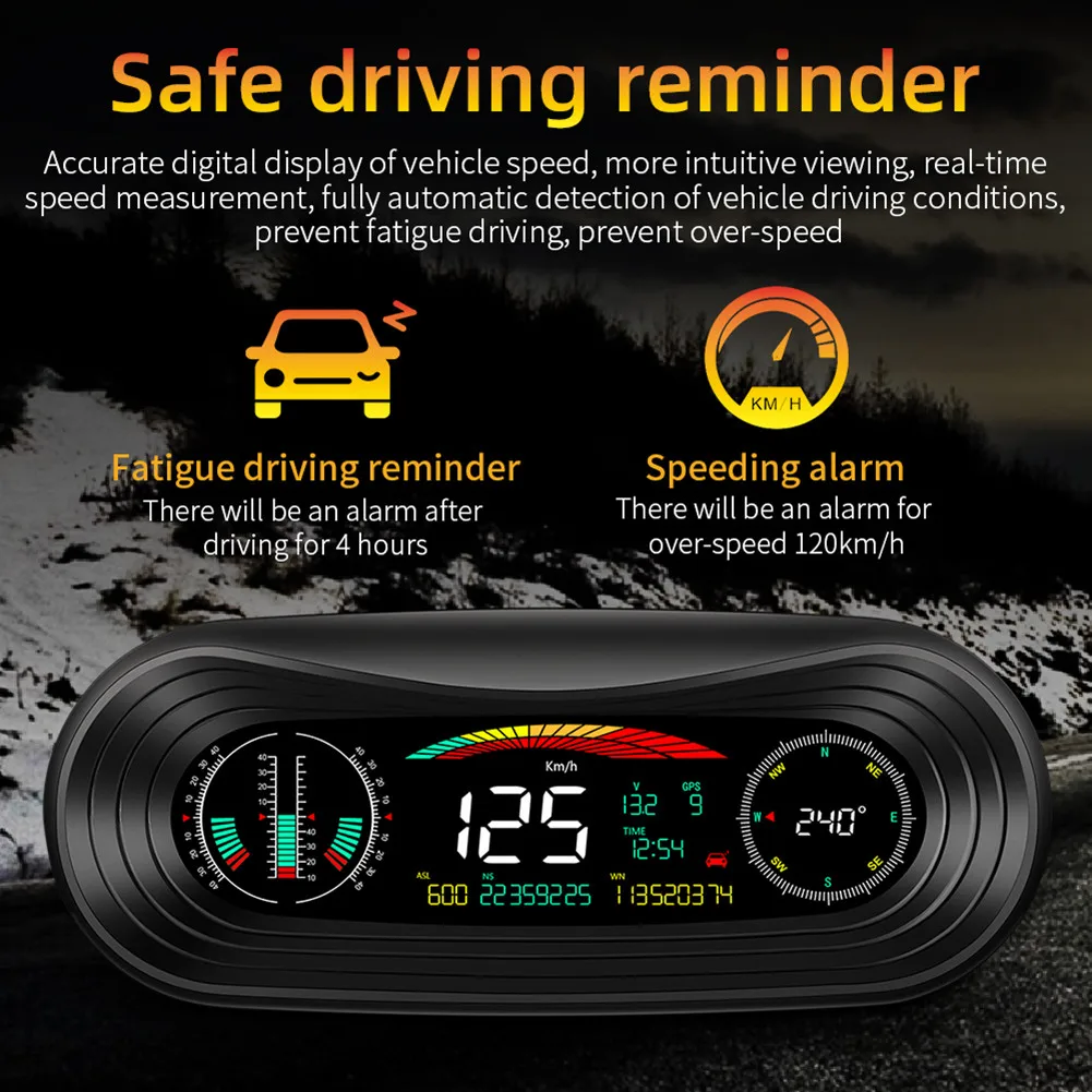 100% Brand New Car HUD Display GPS Compass Vehicle Mounted Altitude Gauge Compass Altitude Instrument Off Road Horizontal Slope
100% Brand New Car HUD Display GPS Compass Vehicle Mounted Altitude Gauge Compass Altitude Instrument Off Road Horizontal Slope