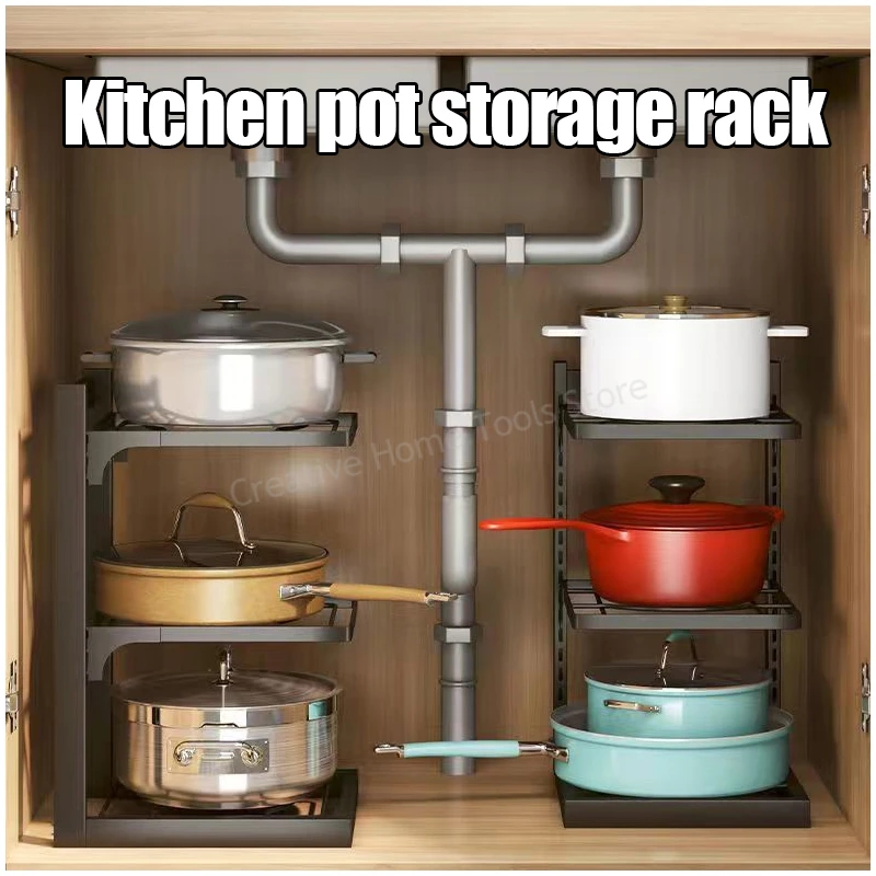 Home Storage Kitche Shelf Muti-Layer Pot Stotage Rack Adjustable Pan Rack Under Sink Cabinet Organizer Pot Lid Rack Holders
Home Storage Kitche Shelf Muti-Layer Pot Stotage Rack Adjustable Pan Rack Under Sink Cabinet Organizer Pot Lid Rack Holders