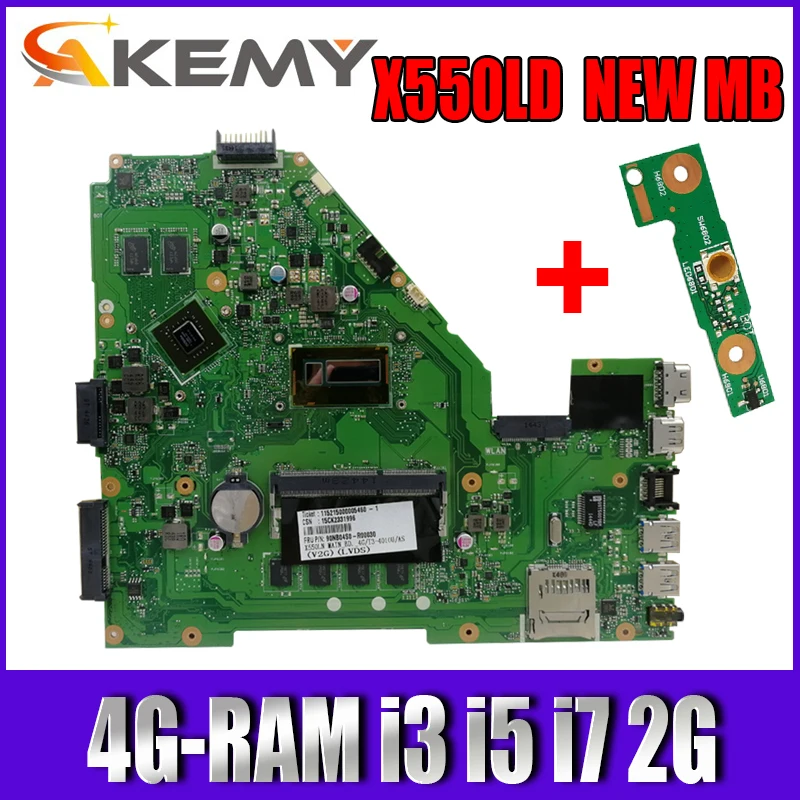 Akemy X550LD Laptop motherboard For Asus X550L X550LD X550LC X550LN X550LB original mainboard 4G-RAM i3 i5 i7 2G graphics card
Akemy X550LD Laptop motherboard For Asus X550L X550LD X550LC X550LN X550LB original mainboard 4G-RAM i3 i5 i7 2G graphics card