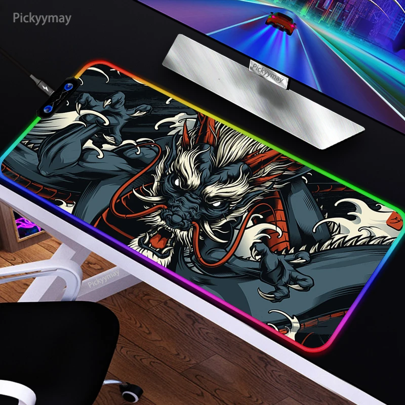 RGB Gaming Mouse Pad Keyboard Pads Chinese Dragon Mousepad LED Gamer Rug Pc Accessories Computer Carpet Deskmat With Backlight
RGB Gaming Mouse Pad Keyboard Pads Chinese Dragon Mousepad LED Gamer Rug Pc Accessories Computer Carpet Deskmat With Backlight