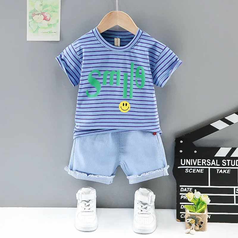 New Summer Baby Boy Clothes Suit Children Girl Cotton Striped T Shirt Overalls 2Pcs/set Toddler Fashion Clothing Kids Tracksuits
New Summer Baby Boy Clothes Suit Children Girl Cotton Striped T Shirt Overalls 2Pcs/set Toddler Fashion Clothing Kids Tracksuits