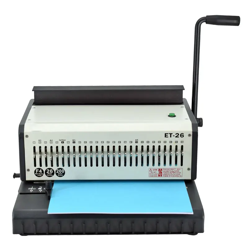 Electric Wire Binding Machine ET-26 Electric Iron Ring Binding Machine Double iron ring 27 holes 2:1 punching machine
Electric Wire Binding Machine ET-26 Electric Iron Ring Binding Machine Double iron ring 27 holes 2:1 punching machine