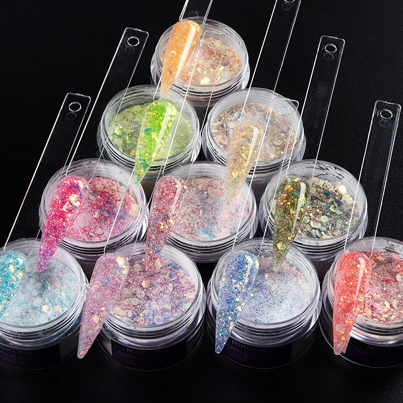10Box Large Acrylic Powder Nail Kit Mermaid Chunky Glitter Sequins Mix Hexagons Shiny Crystal Pigment Decor for UV Gel Supplies
10Box Large Acrylic Powder Nail Kit Mermaid Chunky Glitter Sequins Mix Hexagons Shiny Crystal Pigment Decor for UV Gel Supplies