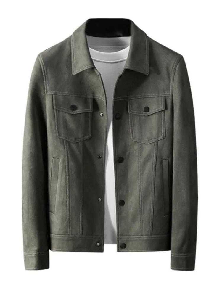 2023 Men Elastic Suede Jacket Luxury Simple High-end Quality Spring Autumn Men Lapel Casual Jacket Coat Slim Fit Classic Outwear
2023 Men Elastic Suede Jacket Luxury Simple High-end Quality Spring Autumn Men Lapel Casual Jacket Coat Slim Fit Classic Outwear