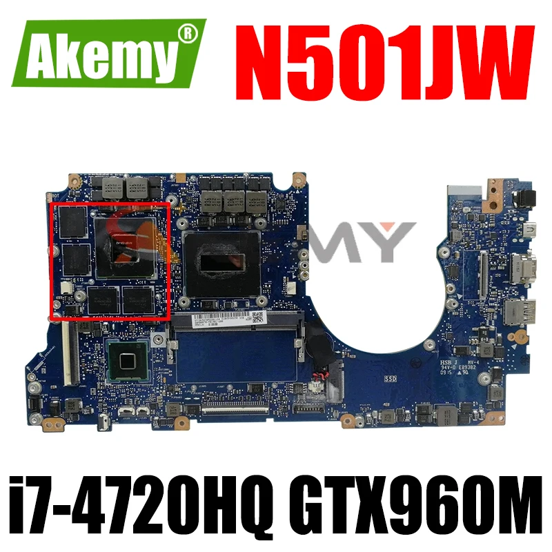N501JW i7-4720HQ CPU 8GB RAM GTX960M Mainboard For ASUS ROG N501JW UX501J G501J UX50JW FX60J laptop motherboard
N501JW i7-4720HQ CPU 8GB RAM GTX960M Mainboard For ASUS ROG N501JW UX501J G501J UX50JW FX60J laptop motherboard