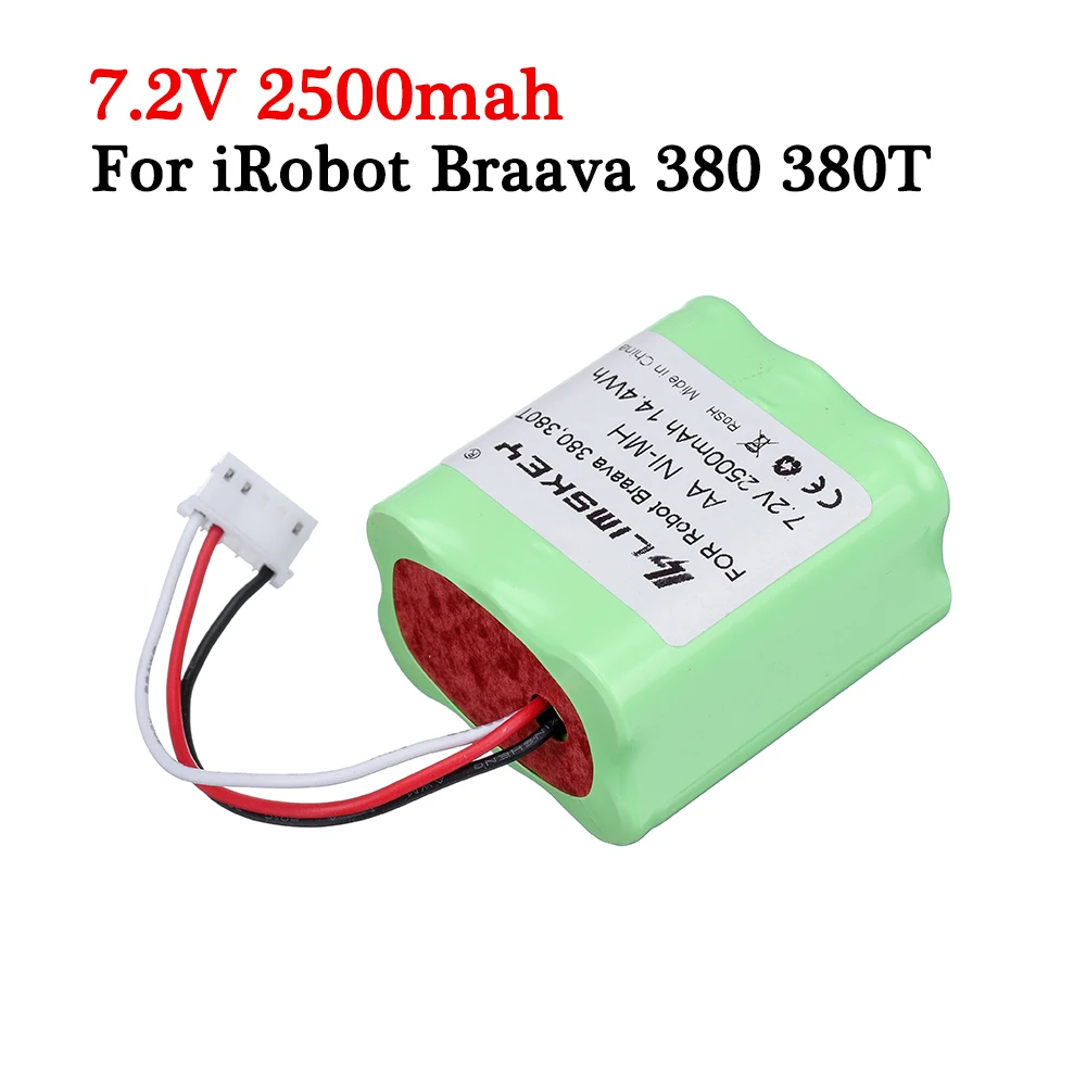 Аккумуляторная батарея Ni-MH для пылесоса iRobot Braava 380t 380 390t, Mint 5200 5200B 5200C 7,2 V 2500mah, 2 шт./компл.
Аккумуляторная батарея Ni-MH для пылесоса iRobot Braava 380t 380 390t, Mint 5200 5200B 5200C 7,2 V 2500mah, 2 шт./компл.