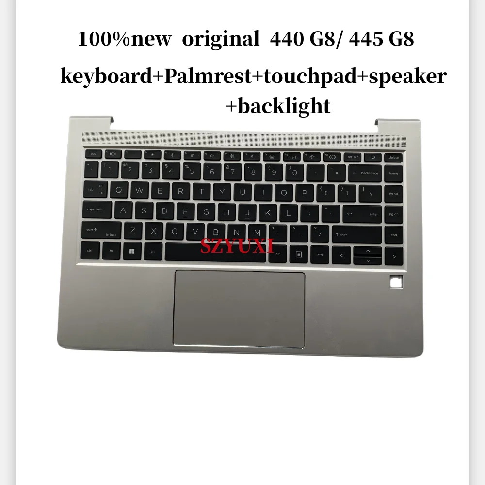 100%New US English For HP Probook 440 G8 445 G8 Backlight keyboard Palmrest Assembly Speaker Touchpad
100%New US English For HP Probook 440 G8 445 G8 Backlight keyboard Palmrest Assembly Speaker Touchpad
