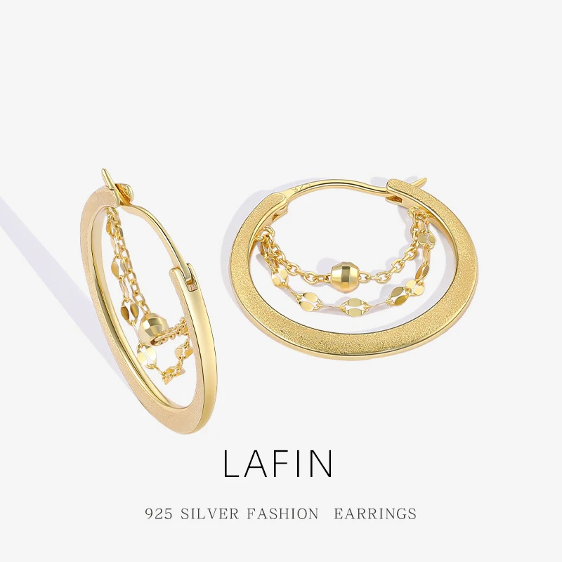 LAFIN Fine Jewelry Luxury Charm Tassel Style Spring Hoop Earrings For Women 100% 925 Sterling Silver Stud For Girls Best Gift
LAFIN Fine Jewelry Luxury Charm Tassel Style Spring Hoop Earrings For Women 100% 925 Sterling Silver Stud For Girls Best Gift