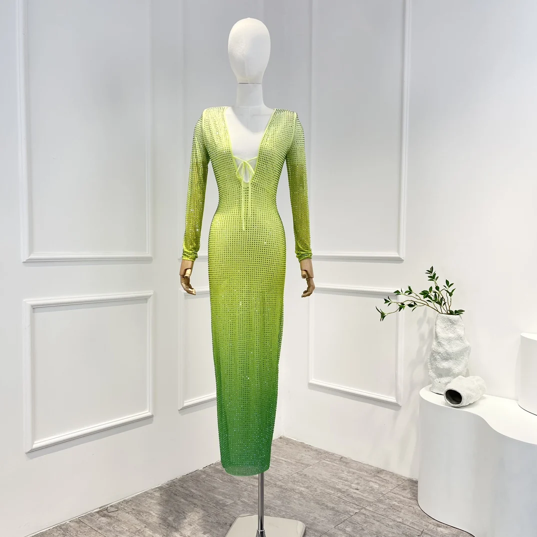 Mint Green Top Quality New Arrival 2023 Long Sleeves Diamonds Sexy Party Style Tie Front Midi Women Dresses
Mint Green Top Quality New Arrival 2023 Long Sleeves Diamonds Sexy Party Style Tie Front Midi Women Dresses