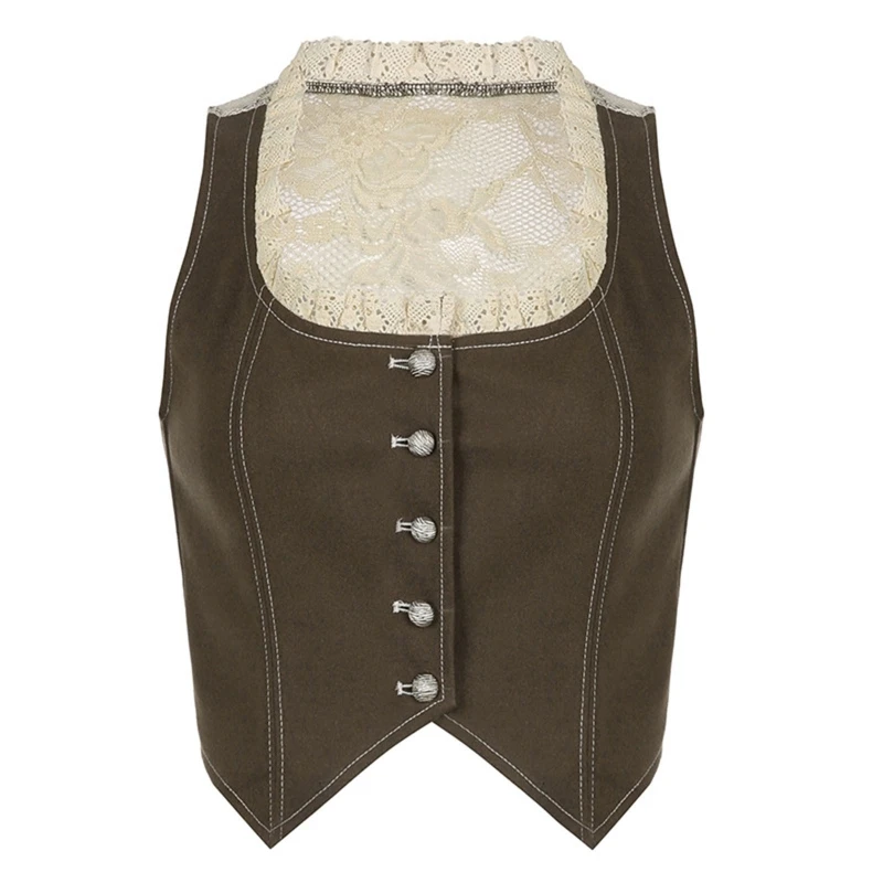 L5YD Women's Lace Tank Tops Patchwork Cardigan Vintage Corset Tops Stylish Irregular Hem Crop Tops Chic Summer Vest Tops
L5YD Women's Lace Tank Tops Patchwork Cardigan Vintage Corset Tops Stylish Irregular Hem Crop Tops Chic Summer Vest Tops