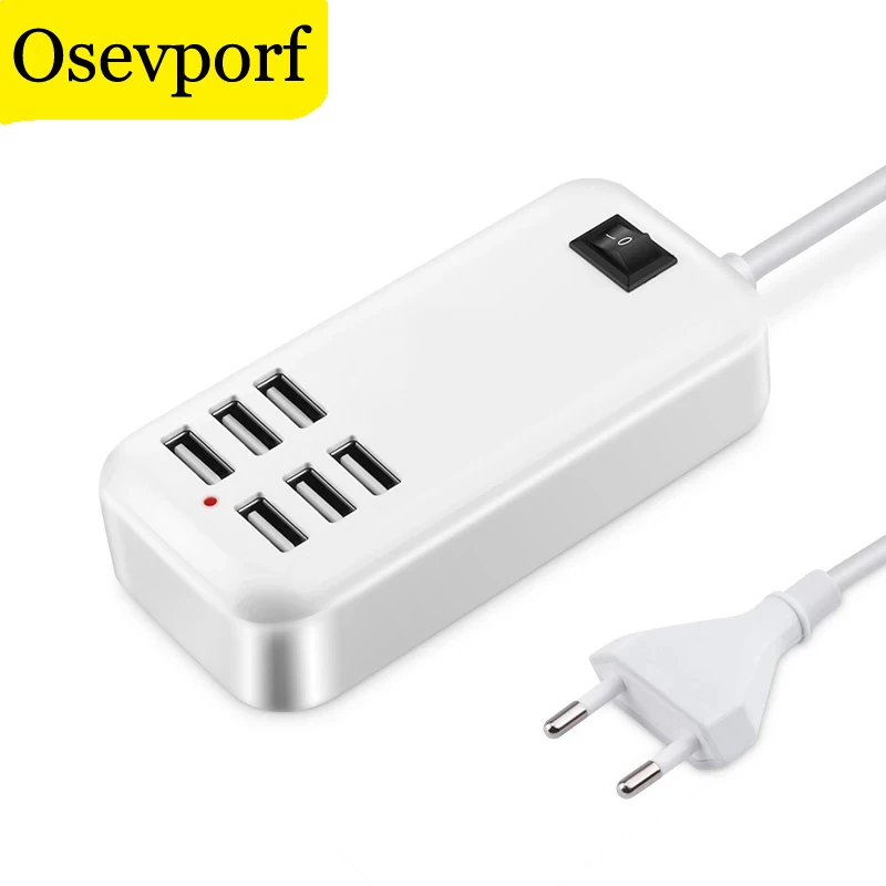 

30W 6 Ports Fast Chargers Station for iPhone Samsung Xiaomi 4A Wall Adapter Phone Fast Charging EU US Adapters Multiple USB 20W