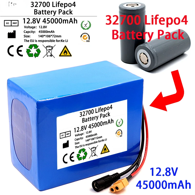 32700 Lifepo4 Battery Pack 12.8V 45Ah 4S3P 40A Same Port Charge And Discharge Balanced BMS 12V Power Supply E-Boat + Charger
32700 Lifepo4 Battery Pack 12.8V 45Ah 4S3P 40A Same Port Charge And Discharge Balanced BMS 12V Power Supply E-Boat + Charger
