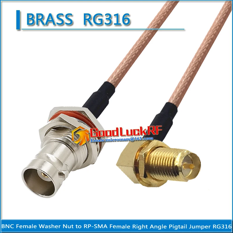Q9 BNC Female Waterproof Bulkhead Washer Nut to RP-SMA RP SMA Female Washer Nut Right Angle 90 Degree Pigtail Jumper RG316 Cable
Q9 BNC Female Waterproof Bulkhead Washer Nut to RP-SMA RP SMA Female Washer Nut Right Angle 90 Degree Pigtail Jumper RG316 Cable