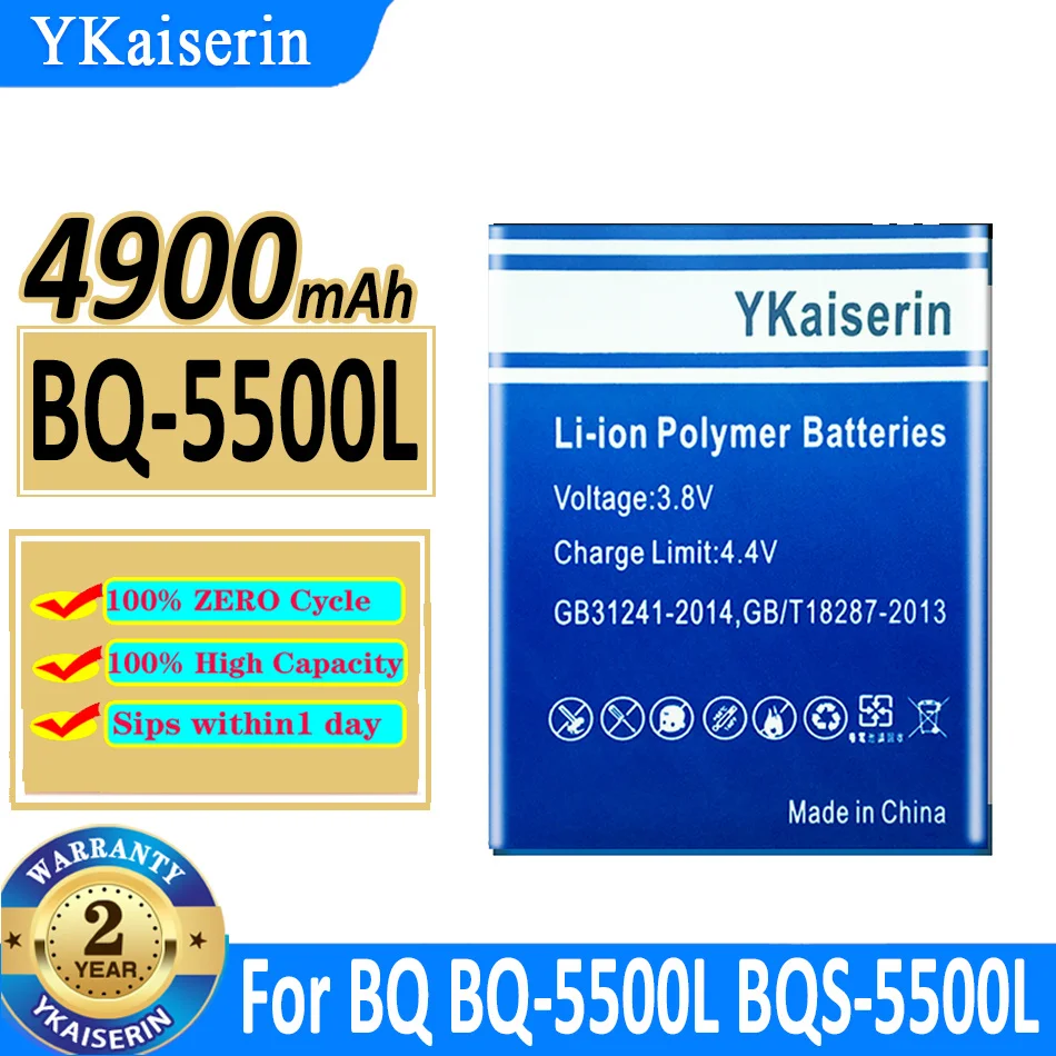 

Аккумулятор ykaisсеребрин 4900 мАч BQ5500L для BQ BQ-5500L BQS-5500L BQS5500L Мобильный телефон батареи