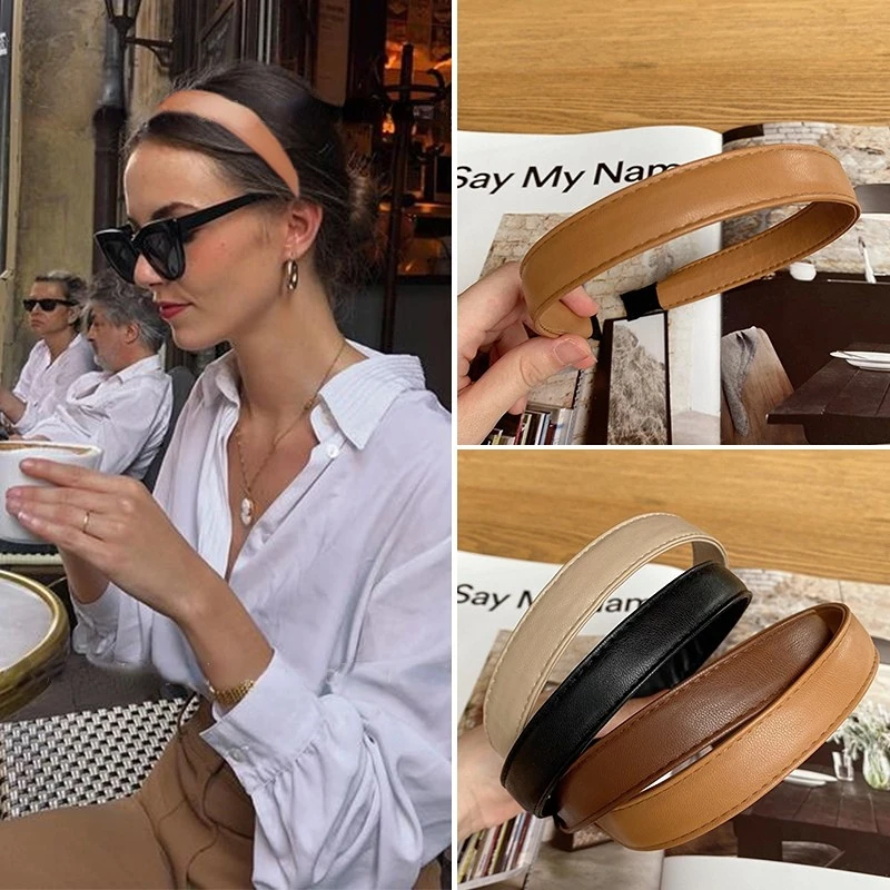 Vintage PU Leather Headband Hairbands Solid Headwear for Women Girls Fashion Hair Band Chic Hair Hoop Hair Accessories
Vintage PU Leather Headband Hairbands Solid Headwear for Women Girls Fashion Hair Band Chic Hair Hoop Hair Accessories