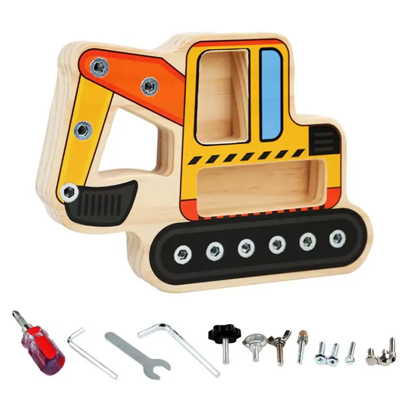 

Screwdriver Board Toys Funny Busy Excavator Board Wooden Montessori Toys For Toddlers Above 3 Years Old Fine Motor Toy For