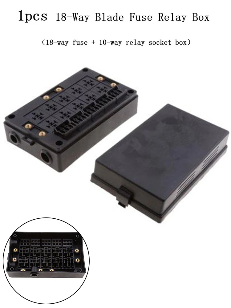 18 Way Automotive Fuse Relay Box M/Medium Speed Holder Block Circuit Protector Terminals 195x120x45mm Fuse Relay Box
18 Way Automotive Fuse Relay Box M/Medium Speed Holder Block Circuit Protector Terminals 195x120x45mm Fuse Relay Box