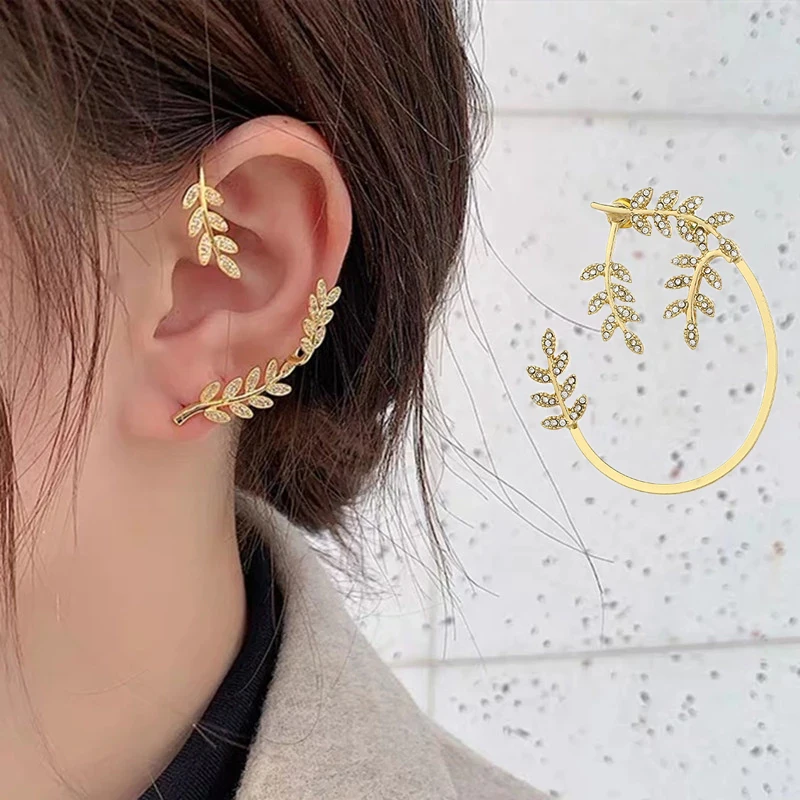 Vantage Fashion Romantic Sweet Leaf Rhinestone Elf Ear Hook Earrings Women's Gift Daily Matching Gift Party korean earrings
Vantage Fashion Romantic Sweet Leaf Rhinestone Elf Ear Hook Earrings Women's Gift Daily Matching Gift Party korean earrings