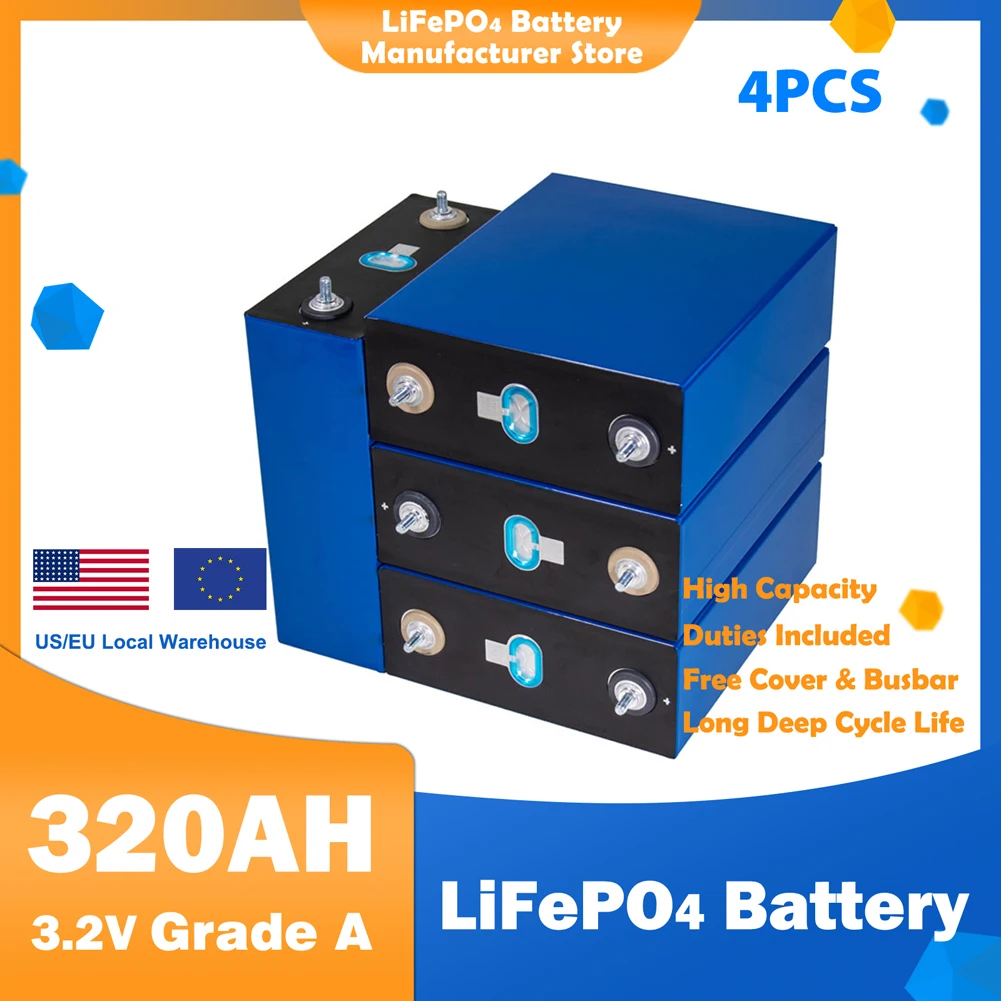 BRAND NEW 4-32PCS 3.2V LiFePO4 320Ah DIY Large capacity LiFePO4 Battery Pack Solar System Complete EU US TAX Free Fast Delivery
BRAND NEW 4-32PCS 3.2V LiFePO4 320Ah DIY Large capacity LiFePO4 Battery Pack Solar System Complete EU US TAX Free Fast Delivery