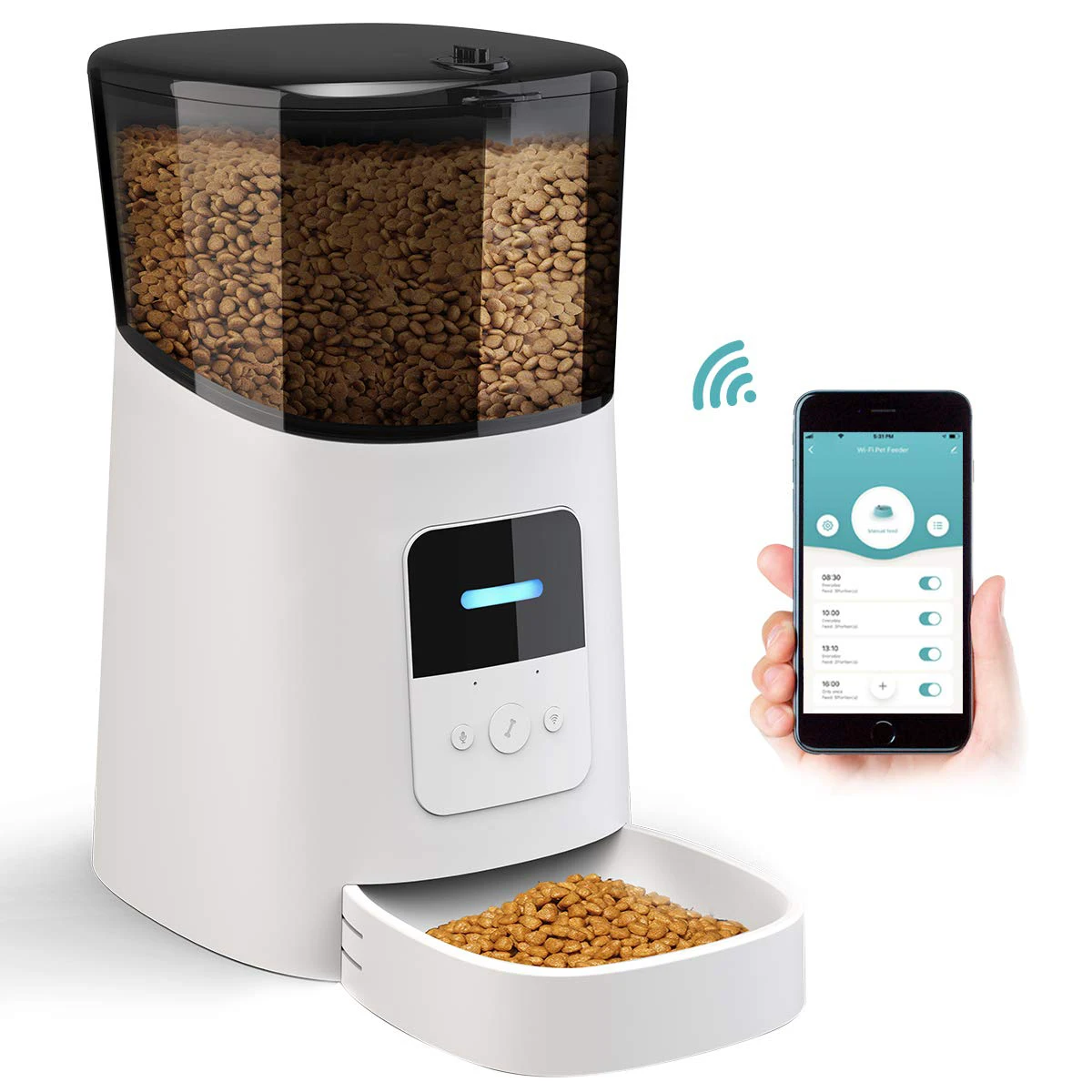 Dog Cat Smart Pet Feeder Wifi Mobile Phone App Remote Control Microchip Automatic Pet Feeder With 6L
Dog Cat Smart Pet Feeder Wifi Mobile Phone App Remote Control Microchip Automatic Pet Feeder With 6L
