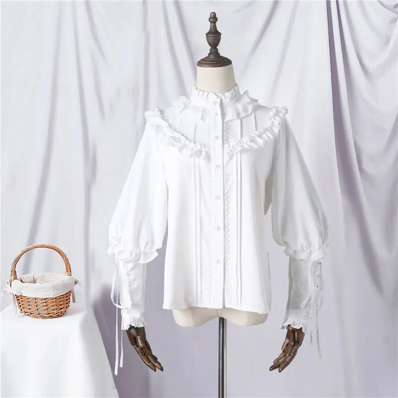 Sweet Girl Lace Lolita Shirt Elegant Princess Ruffles Clothes Victorian White Long Sleeve Blouse Kawaii Women Tea Party Loli Top
Sweet Girl Lace Lolita Shirt Elegant Princess Ruffles Clothes Victorian White Long Sleeve Blouse Kawaii Women Tea Party Loli Top