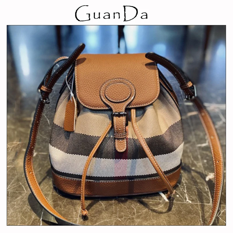 Classic Luxury Bucket Bag Fashion flip cover Stripe Check Canvas Women's Bag Drawstring Leather Female Shoulder Crossbody Bag
Classic Luxury Bucket Bag Fashion flip cover Stripe Check Canvas Women's Bag Drawstring Leather Female Shoulder Crossbody Bag