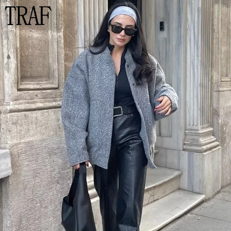 TRAF 2023 Bomber Jacket Woman Oversize Long Jackets for Women Streetwear Snap Button Jacket Women Long Sleeve Women's Jacket
TRAF 2023 Bomber Jacket Woman Oversize Long Jackets for Women Streetwear Snap Button Jacket Women Long Sleeve Women's Jacket