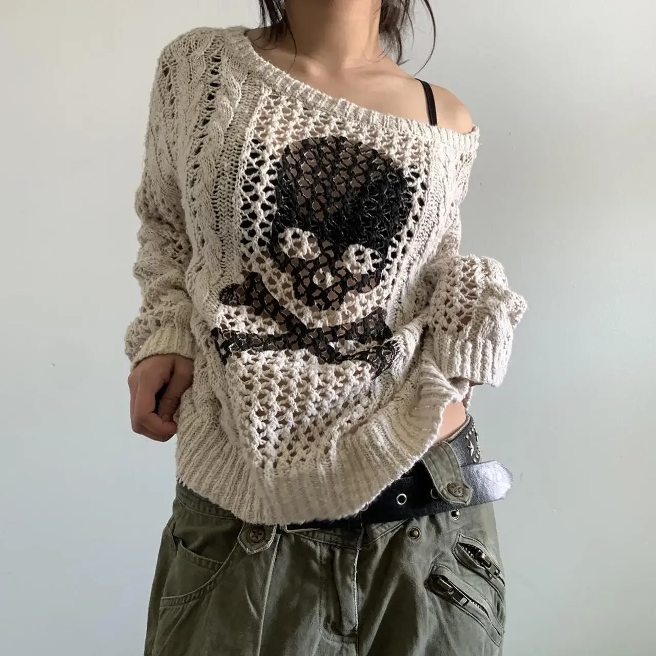 Gothic Harajuku Retro Skull Print Crochet Hollow Out Smock Tops Pullover Knitwear Women Grunge Clothing
Gothic Harajuku Retro Skull Print Crochet Hollow Out Smock Tops Pullover Knitwear Women Grunge Clothing