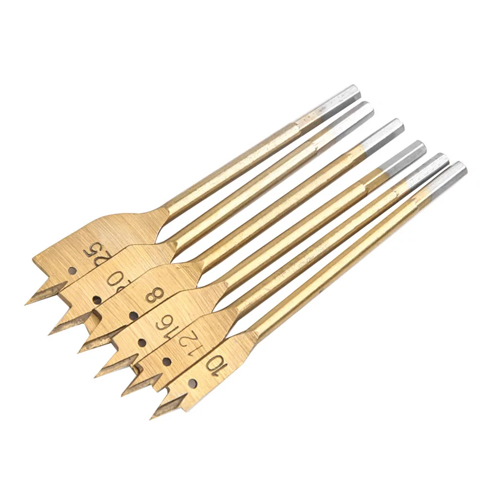 6pcs Universal Woodworking For Hole Cutter Wear Resistance High Carbon Steel Portable Flat Titanium Coating Spade Drill Bit Set
6pcs Universal Woodworking For Hole Cutter Wear Resistance High Carbon Steel Portable Flat Titanium Coating Spade Drill Bit Set