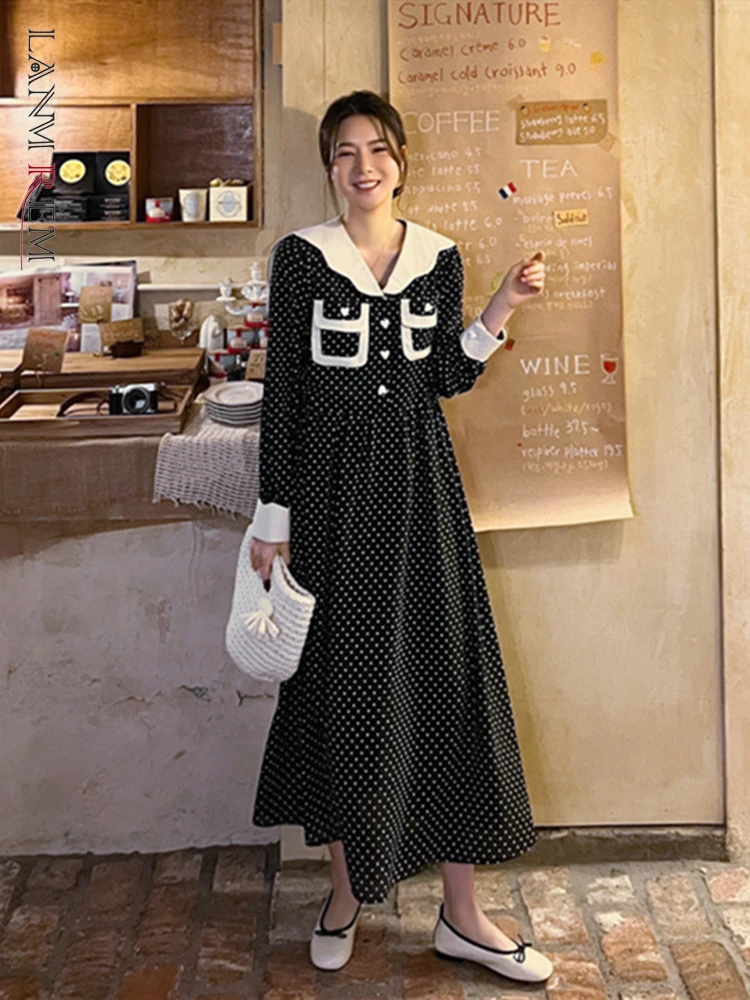 LANMREM Patchwork Pockets Sweet Dress For Women Turn-down Collar Long Sleeve Mid-calf Dresses Female Fashion 2022 Spring 2N802
LANMREM Patchwork Pockets Sweet Dress For Women Turn-down Collar Long Sleeve Mid-calf Dresses Female Fashion 2022 Spring 2N802