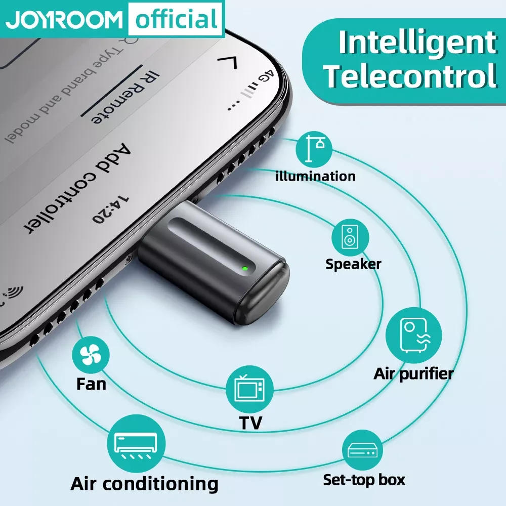 Joyroom IR Appliances Wireless Infrared Remote Control Adapter Mobile Infrared phone Transmitter For IPhone/Micro USB/Type-C
Joyroom IR Appliances Wireless Infrared Remote Control Adapter Mobile Infrared phone Transmitter For IPhone/Micro USB/Type-C